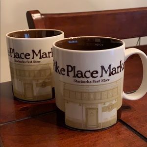 Starbucks coffee mug Pike Place market city SET